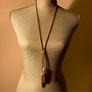 NWT Ann Taylor Gold Tone Tassel Necklace